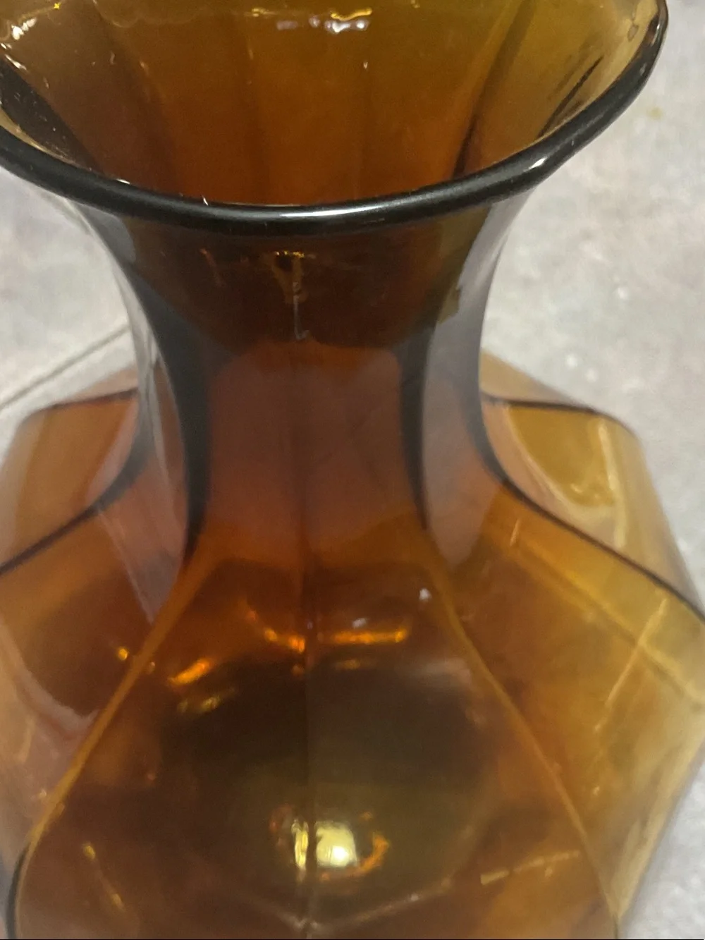 Indiana Glass Amber Sculpted Accent Vase